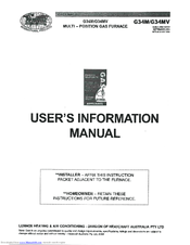 Lennox G34M User's Information Manual