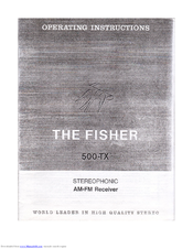 Fisher 500-TX Operating Instructions Manual