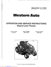 Western Auto NOP7122A19 Operation And Service Instructions Manual