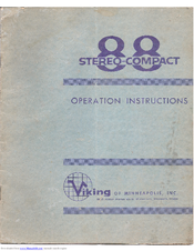 Viking Stereo-Compact 88 Operation Manual