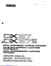 Yamaha DX27S Owner's Manual