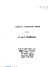 Sun Microsystems 3/160 SunStation Hardware Installation Manual