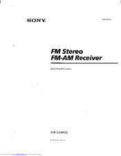 Sony STR-GA9ESG Operating Instructions Manual