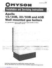 Omyson Apollo 30/50B Installation And Servicing Instructions