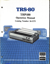 Tandy TRP-100 Operation Manual