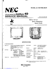 NEC MultiSync 4D JC-1601VME Service Manual
