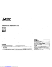 Mitsubishi Electric MSH-24TV Operating Instructions Manual