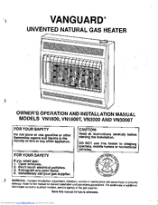 Vanguard VN1800T Owner's Operation And Installation Manual