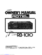 Rotel RB-1010 Owner's Manual