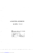 Pioneer QA-800A Manual