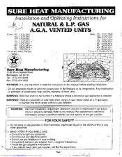 Sure Heat Manufacturing GO18-P Installation And Operating Instructions Manual