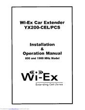 Wi-Ex YX-200PCS Installation & Operation Manual