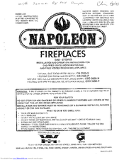 Napoleon GSD 3500-P Installation And Operation Instructions Manual