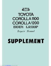 Toyota Corolla 1200 Supplemental Repair Manual