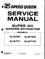 Speed Queen Super 20 CL8761 Service Manual