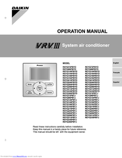 Daikin PEYQ168PBTJ Operation Manual