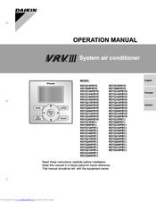 Daikin PXYQ72PBTJ Operation Manual