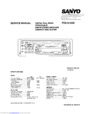 Sanyo FXD-615GD Service Manual