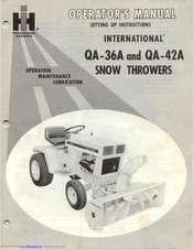 International Harvester Company QA-36A Operator's Manual