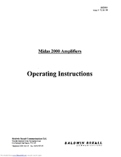 Baldwin Boxall Midas 2000M Operating Instructions Manual