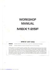 Honda MBX125F Workshop Manual