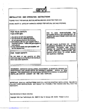 GTI 4000TV Installation And Operation Instructions Manual