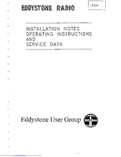 Eddystone 1560 Installation Notes