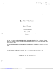 Sun Microsystems Sun 1024 User Manual