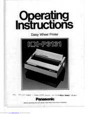 Panasonic KX-P3131 Operating Instructions Manual