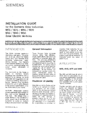Siemens M40 Installation Manual