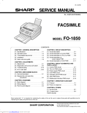 Sharp FO-1850 Service Manual