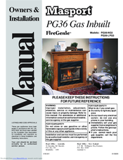 Masport PG36-NG3 Owners & Installation