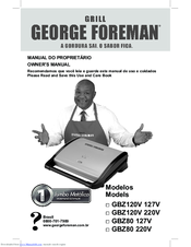 George Foreman GBZ80 127V Owner's Manual