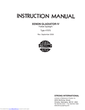 Strong International XENON GLADIATOR IV Instruction Manual