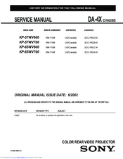 Sony KP 57WV700 Service Manual