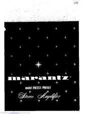 Marantz PM551 Owner's Manual