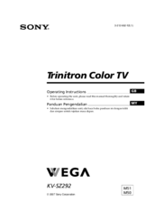 Sony Trinitron WEGA KV-SZ292 Operating Instructions Manual
