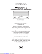 JL Audio MD1000/1v2 Owners Manual/Install Manual