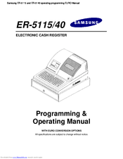 Samsung ER-5115 Programming &  Operating Manual