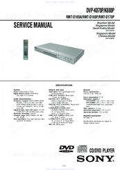 Sony DVP-K880P Service Manual