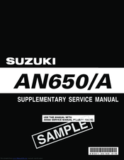 Suzuki AN650/A Supplementary Service Manual