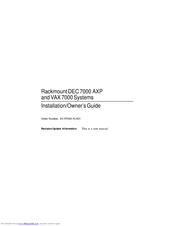 DEC Rackmount VAX 7000 Installation And Owner's Manual