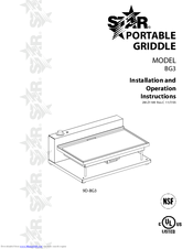 Star BG3 Installation And Operation Instructions Manual