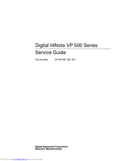 Digital Equipment HiNote VP 500 Series Service Manual