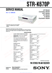 Sony Str K670p Ht Ddw670 Manuals Manualslib
