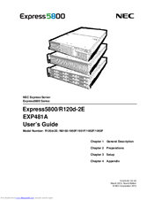NEC NEC Express5800/R120d-2E User Manual