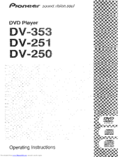 Pioneer DV-353 Operating Instructions Manual