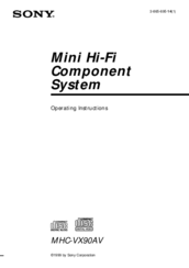 Sony MHC-VX90AV Operating Instructions Manual