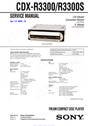 Sony CDX-R3300S Service Manual
