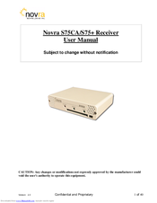 Novra S75CA User Manual